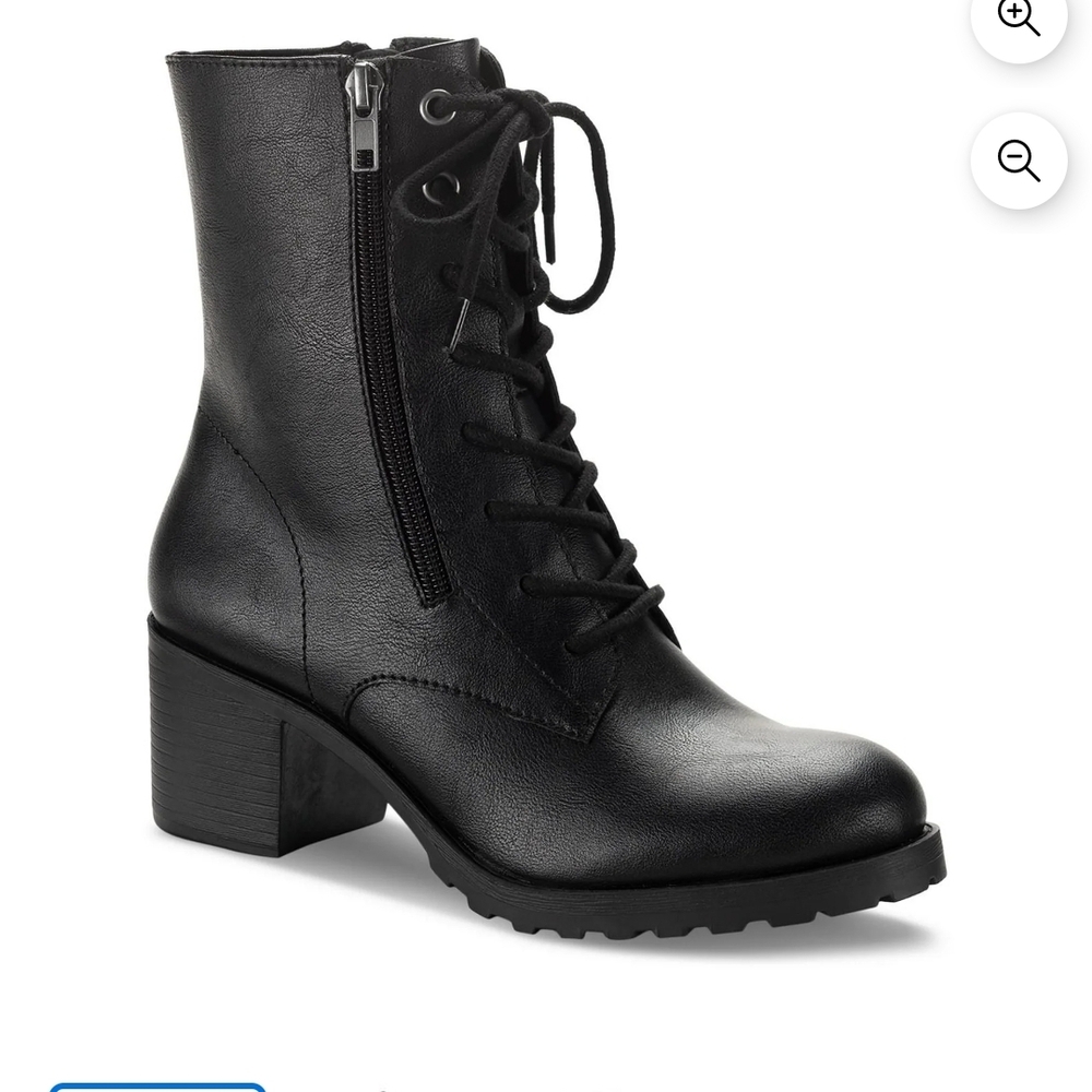 Black Lace-Up Ankle Boots
